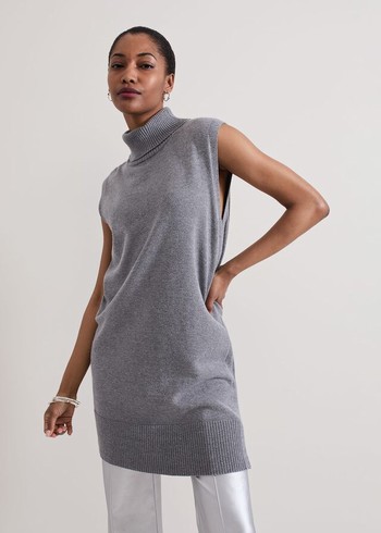 Phase Eight Mila Sleeveless Tabard Dress Grey Australia | YN6049285